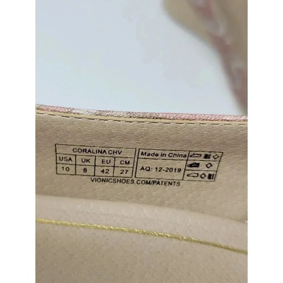 Vionic Aruba Coralina dusty pink Chevron Espadrille Wedge Comfort Shoes size 10 - Picture 8 of 8